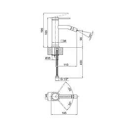 Змішувач для біде Qtap Robin 2060102B (QTROB2060102B) - мініатюра 2