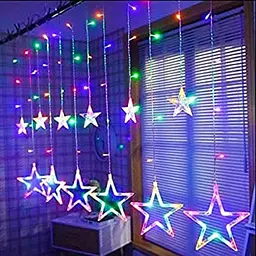 Новорічна світлодіодна гірлянда шторка дощ "Зірки" YS-84005 138 LED USB 2.5х2м (мультиколор) + пульт ДК, Yu Xin 82761 - мініатюра 2