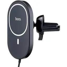 Холдер Hoco CA90 Powerful magnetic wireless charging car holder Чорний
