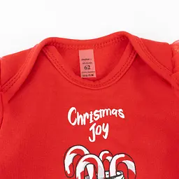 Модний новорічний комплект одягу для дівчинки Cristmas Joy зріст 80 см (9 - 12 місяців) Malena Червоний з принтом - мініатюра 3