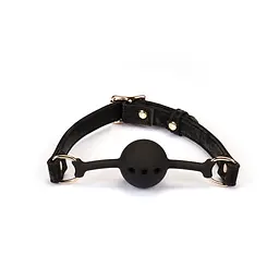 Повітропроникний кляп Liebe Seele Boudoir Amor Ball Gag Black, силіконова кулька, діаметр 4,3 см - мініатюра 1