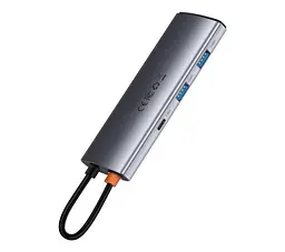 Мультипортовый адаптер Baseus Metal Gleam Series 7-in-1 Multifunctional Type-C Hocking Station Gray WKWG020113 - мініатюра 3
