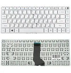 Клавіатура для ноутбука ACER (AS: E5-422, E5-473) rus, white, без фрейма - мініатюра 2