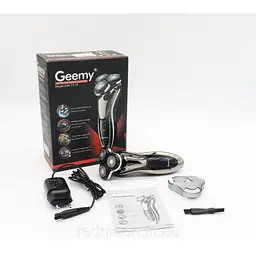 Чоловіча електробритва акумуляторна з плаваючими головками Geemy GM 7719 - мініатюра 6