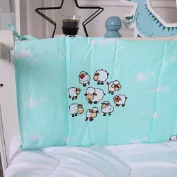 Суцільний борт в ліжечко MirSon Kids Time 20-0030 Lambs 30х180 см (2200009664564) - мініатюра 4