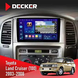 Штатна магнітола Toyota Land Cruiser (100) 2003-2008 Decker D9-005 4x64, DSP, 360, 4G, 2k Decker (НФ-00004955)