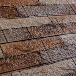 Самоклеющаяся декоративная 3D панель 3D Loft коричневый песчаник 700x770x3мм (340-3) - мініатюра 2