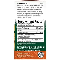 Гриби кордицепс Fungi Perfecti Cordyceps підтримка вироблення енергії 30 вегетаріанських капсул - мініатюра 2
