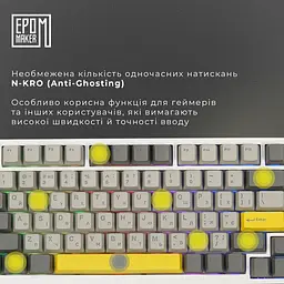 Клавіатура Epomaker AK820 Pro Flying Fish White механічна бездротова (AK820-PRO-W-FF) - мініатюра 14