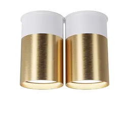 Точковий спот BP Black/White Gold двійний, PikArt арт. 25595 Золотий/білий 2