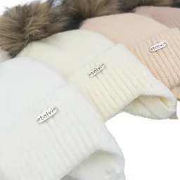 Дитяча шапка для новонароджених малюків тепла шапочка з флісом об'єм 38-40 см (1-3 місяці) Норі Talvi темна пудра - мініатюра 2