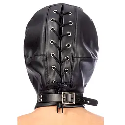 Маска Fetish Tentation Enjoy Pain BDSM Hood With Mask чорний - мініатюра 2