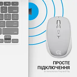 Мишка OfficePro M267G Silent Click Wireless Gray (M267G) - мініатюра 7