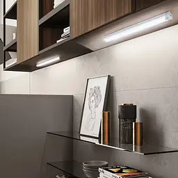 Акумуляторна LED лампа 3W з датчиком руху та регулюванням яскравості світильник на магнітах ліхтар 30см універсальне підсвічування холодне світло - мініатюра 5