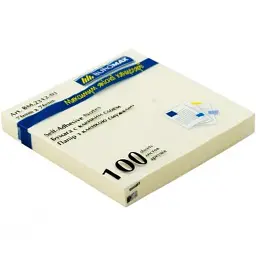 Папір для нотаток Buromax with adhesive layer 76х76мм, 100sheets, JOBMAX, yellow (BM.2312-01) - мініатюра 2