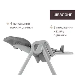 Стільчик для годування Chicco Polly Magic сірий (87162.40.05) - мініатюра 3