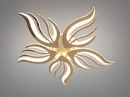 Стельова LED люстра для спальні та вітальні Diasha 2527/5G золото 75 см 78W з пультом - мініатюра 3