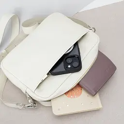 Сумка жіноча шкіряна бежева Handycover S440 кросбоді через плече - мініатюра 2