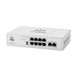 PoE-комутатор 10-портовий некерований Wiking WK-PS310-HP гігабітний, 8x1000Mbps PoE, 2x1000Mbps Uplink, 110W (73-00280)