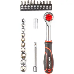 Набір ключів торцевих гайкових ключів Top Tools 1/4" 23 предмети 38D505