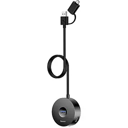 Мультипортовий адаптер USB Хаб Baseus Round Box Type-C + USB to 1 USB3.0 + 3 USB2.0 CAHUB-GA01 Black - мініатюра 2