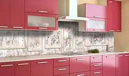 Кухонний фартух Вінтажна Архітектура вінілова наклейка для кухні ПВХ Анотація Бежевий Happy Pocket Z181364 - мініатюра 2