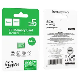 Карта пам'яті Hoco microSDXC Class 10 - 64GB (без адаптера) Green - мініатюра 3