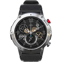 Смарт-годинник Lemfo LF26MAX силіконовий ремінець Silver Black (16361-hbr) - мініатюра 4