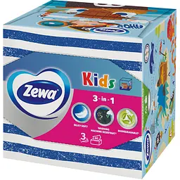 Серветки косметичні Zewa Kids Zoo Cube тришарові 60 шт. - мініатюра 3