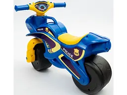 Мотоцикл - толокар з музичним кермом Doloni Toys Поліція (синій) - мініатюра 5