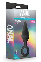 Анальна пробка Anal Adventures Platinum Loop Plug Large 13.3 см (чорний) - мініатюра 5
