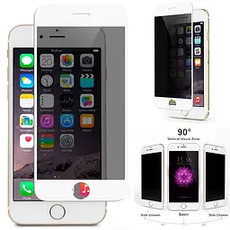 Захисне скло Privacy 5D (тех.пак) для Apple iPhone 7 plus / 8 plus (5.5) Білий - мініатюра 2