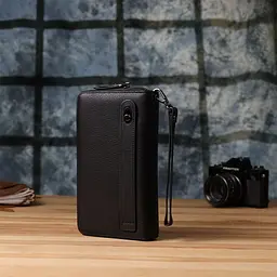 Цікавий чоловічий клатч із натуральної шкіри Vintage 23063 чорний - мініатюра 10