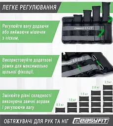 Обтяжувачі для ніг та рук набірні 0,5-2,5 кг (пара) EasyFit fit0024814 - мініатюра 5