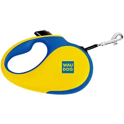 Повідець-рулетка для собак Waudog R-leash, малюнок Colors of freedom, M, до 25 кг, 5 м, світловідбивна стрічка