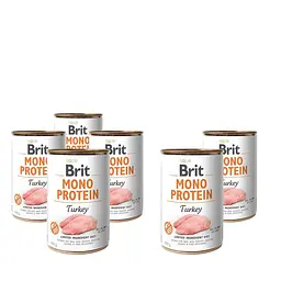 Вологий корм для дорослих собак Brit Care Brit Mono Protein Dog з індичкою, 400 г, набір з 6 шт.
