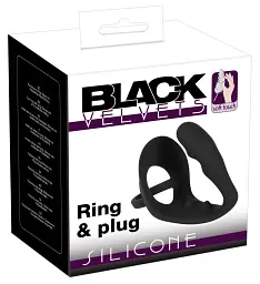 Стимулятор простати Black Velvets RingPlug, 10.5 см чорний