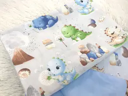 Дитяча постільна білизна "Діно різнокольорові" з бавовни 140х200 - мініатюра 4