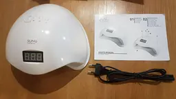 Лампа для нігтів 48 Вт LED UV Сушка манікюру ультрафіолетова з екраном Sun One 5 48W - мініатюра 6