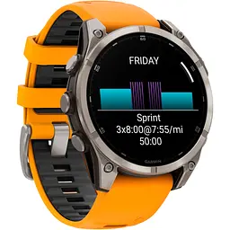 Смарт-годинник Garmin Fenix 8 AMOLED Sapphire 47mm Titanium with Spark Orange/Graphite Silicone Band (010-02904-10) [115077] - мініатюра 2