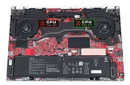 Вентилятор (CPU fan 12V) кулер для моделей ноутбука Asus ROG Zephyrus G16 GU603V, GU603Z (13NR0BL0T07111) Asus, 12V, 4pin - мініатюра 4