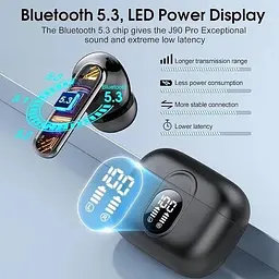 Бездротові навушники з мікрофоном Csasan J90 Pro з ENC ААС Bluetooth 5.3 Black  - мініатюра 3