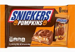 Шоколадні батончики Snickers Pumpkins Shaped Chocolate Candy Bar 6шт x 31г