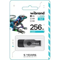 USB флеш накопичувач Wibrand 256GB Lizard Black USB 3.2 (WI3.2/LI256P9B) - мініатюра 3