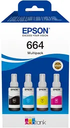 Чорнило комплект EPSON 664 B/C/M/Y 4x70ml MultiPack (C13T66464A)