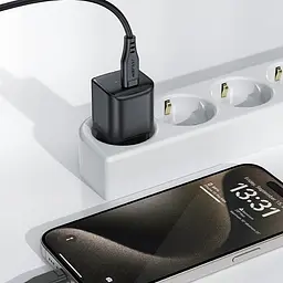 Зарядний пристрій Acefast USB-C 20W Gan A73 mini Fast Charger Black (6974316282648)