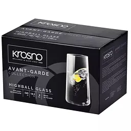 Набір високих склянок Krosno Avant-Garde, скло, 540 мл, 6 шт. (789583) - мініатюра 3