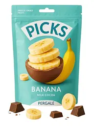 Сублімовані фрукти у шоколаді Pergale Picks Banana Milk Cocoa 90г - мініатюра 2