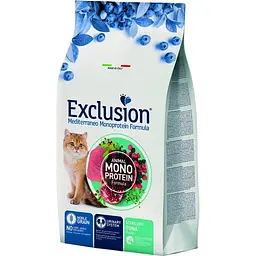 Сухий корм Exclusion Cat Tuna Sterilized Adult для дорослих стерилізованих котів з м’ясом тунця 300 г