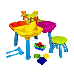Столик пісочний із човником, стільчиком і пасками Kinderway, 01-122
